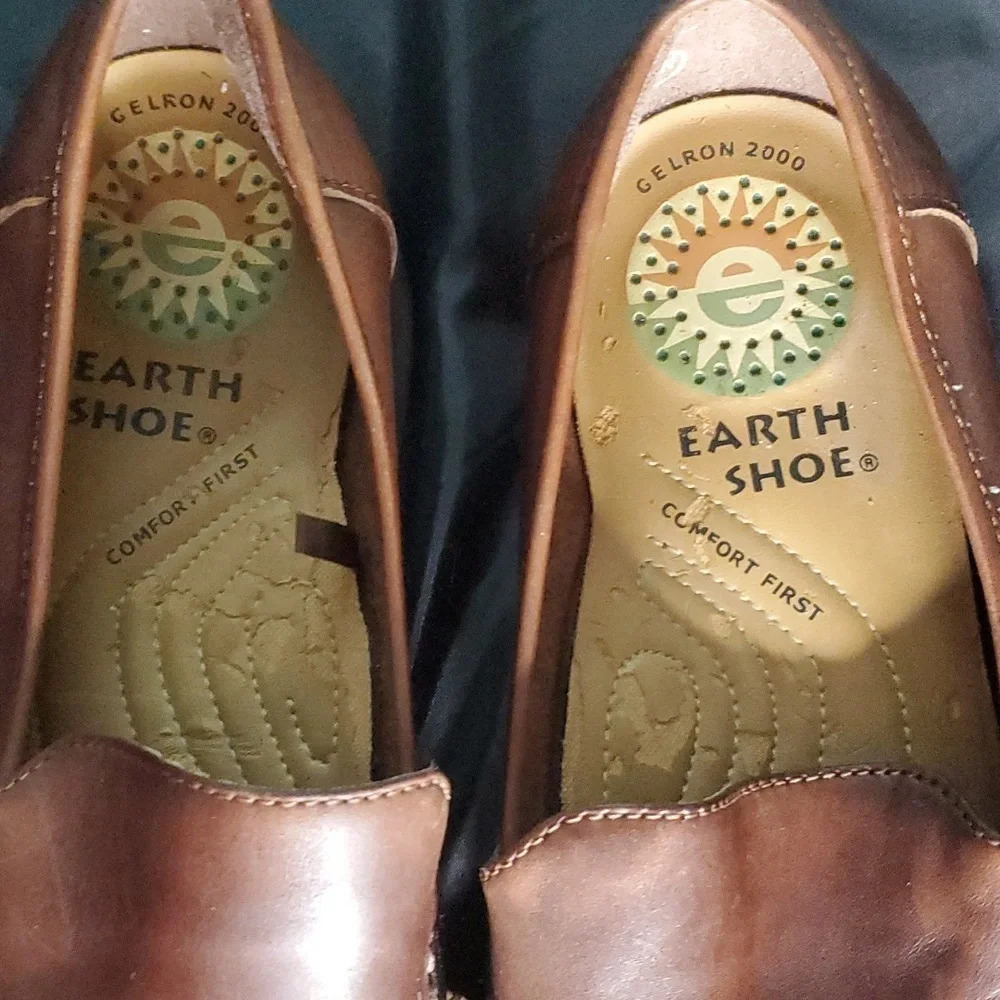Earth Shoe Comfort First Womens Upper Leather Loafer Brown - Picture 3 of 10